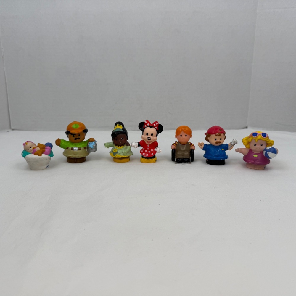 Fisher-Price Little People Figure Lot Minnie Mouse Princess Tiana 7pc Mixed Set
